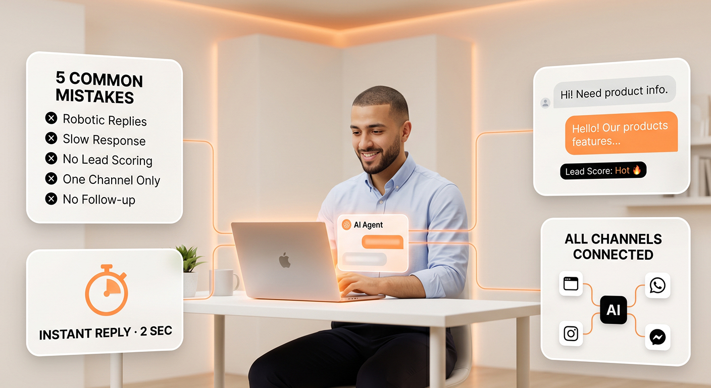 أكتر 5 أخطاء الشركات بتعملها مع الشات بوت وإزاي الـ AI Agent بيحلّها
